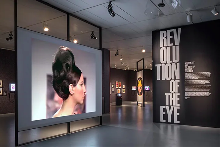 Installation view of the exhibition "Revolution of the Eye: Modern Art and the Birth of American Television," curated by Maurice Berger, at the Jewish Museum, NY. Photo: David Heald.
