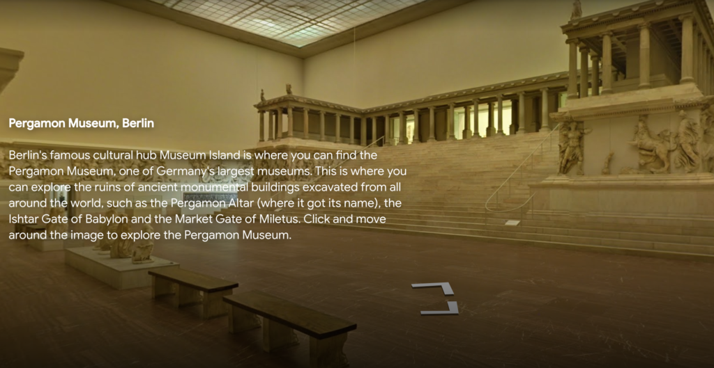 Street view of the Pergamon Museum in Berlin on Google Arts and Culture.
