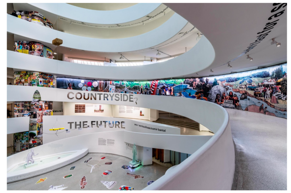 Installation view of "Countryside The Future" at the Guggenheim. Courtesy of the Solomon R. Guggenheim Museum.