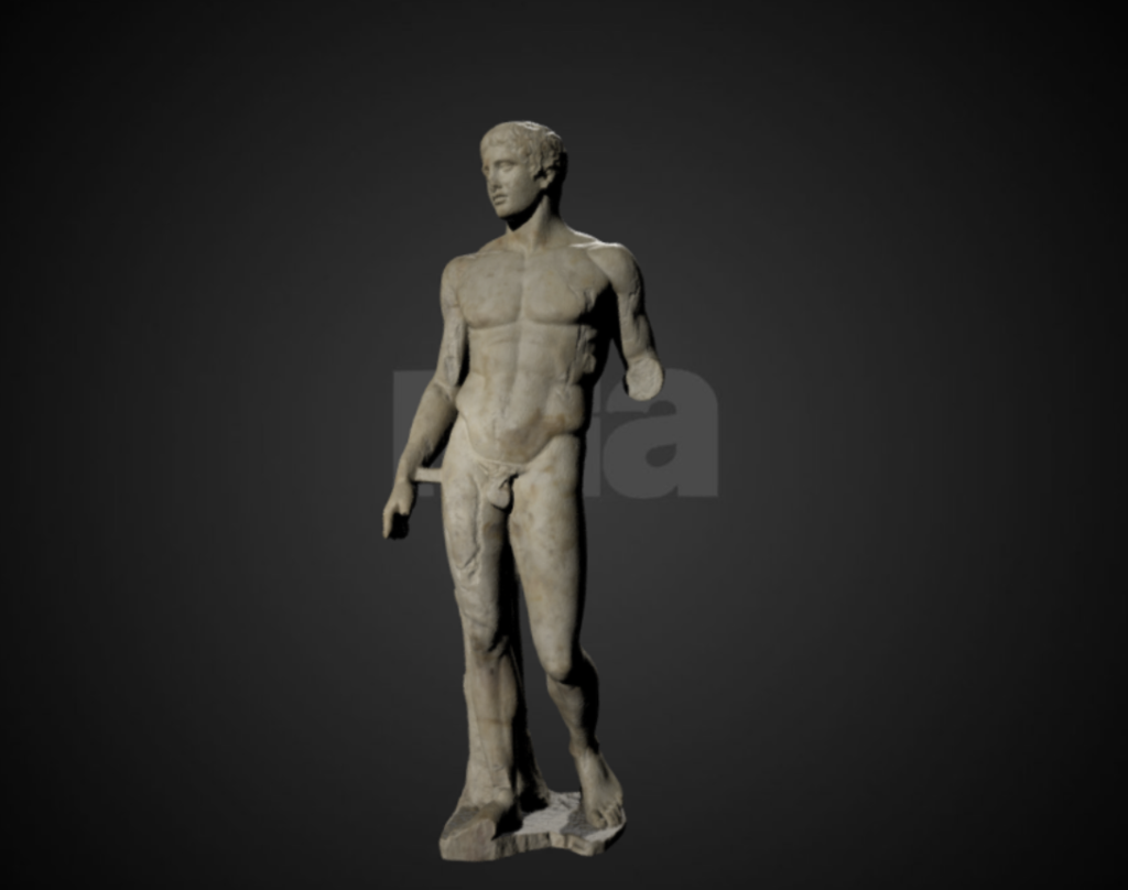 A 3-D image of the Ancient Roman sculpture The Doryphoros (120–50 BCE). Courtesy of the Minnepolis Institute of Art.