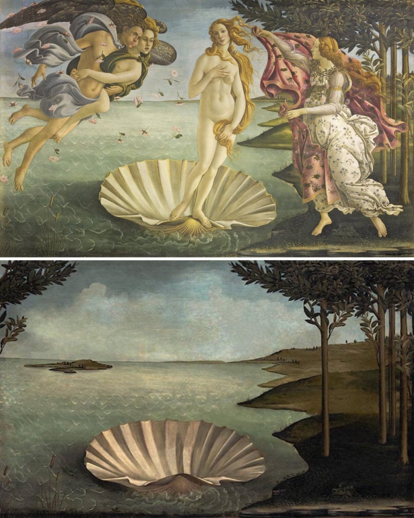 Jose Manuel Ballester's empty version of The Birth of Venus by Sandro Botticelli. Courtesy of Jose Manuel Ballester.