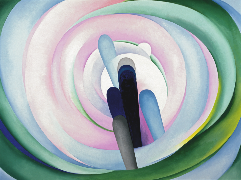 Georgia O'Keeffe, Grey Lines with Black, Blue and Yellow (ca. 1923). Courtesy Museum of Fine Arts, Houston. © 2019 Georgia O'Keeffe Museum/ ARS NY.
