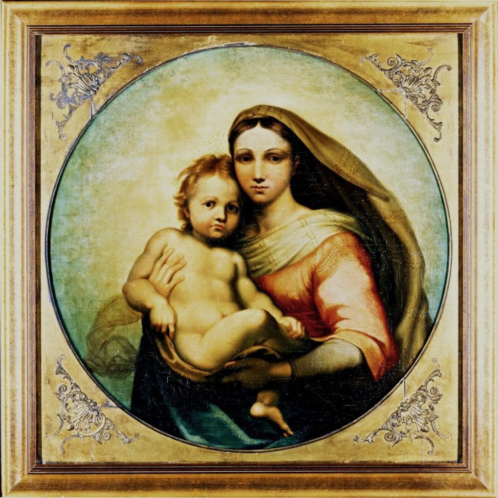 A.I.-power facial recognition technology has identified the previously unattributed de Brécy Tondo painting as the work of Raphael. Photo courtesy of the de Brécy Tondo Trust.