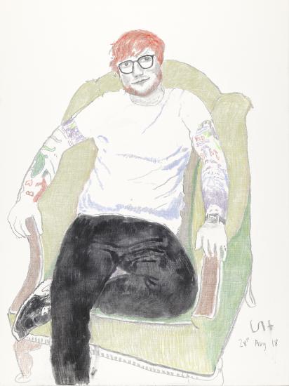 David Hockney, Ed Sheeran (2018). © David Hockney. Courtesy of Annely Juda Fine Art.