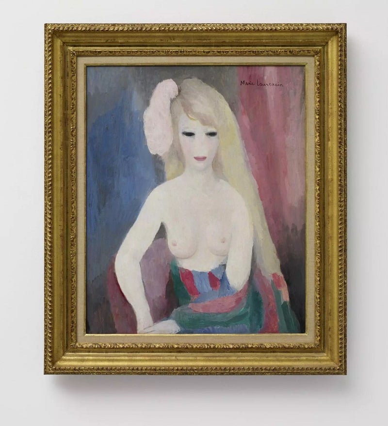 Marie Laurencin, Buste de femme aux seins nus (circa 1926). Courtesy of Nahmad Projects.