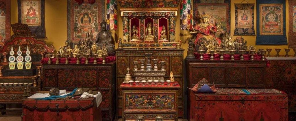 The Tibetan Buddhist Shrine Room at the Rubin Museum of Art.