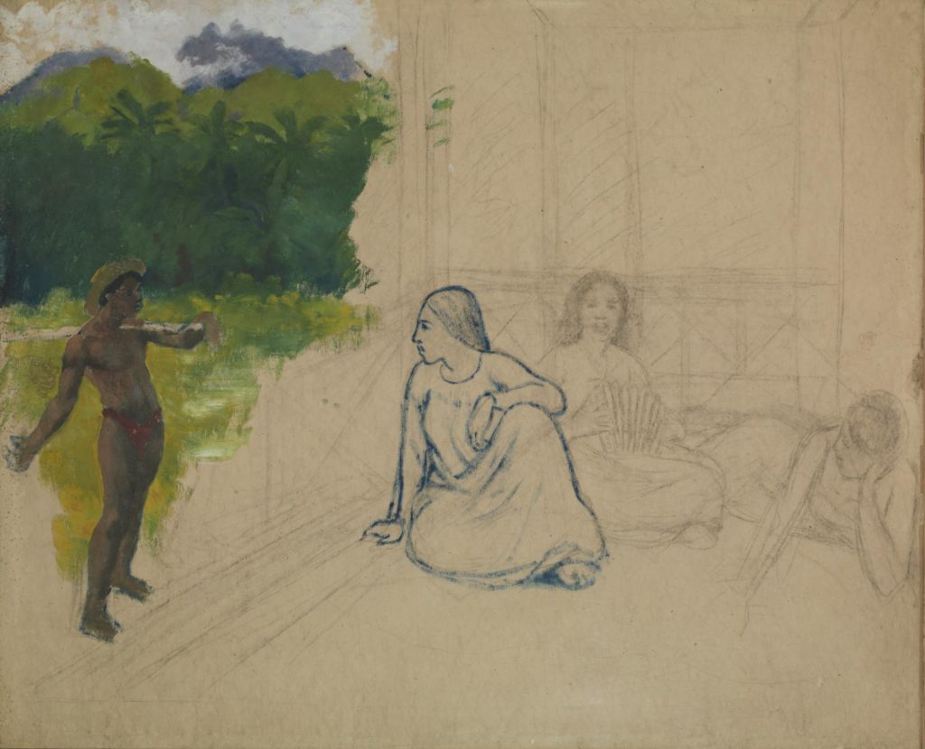 Tahitians (c. 1891), attributed to Paul Gauguin. Presented by the Contemporary Art Society 1917.