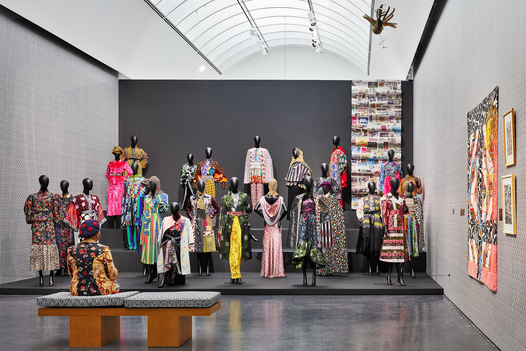 Installation view, "Duro Olowu: Seeing Chicago," 2020. Photo: Kendall McCaugherty. Courtesy of MCA Chicago.