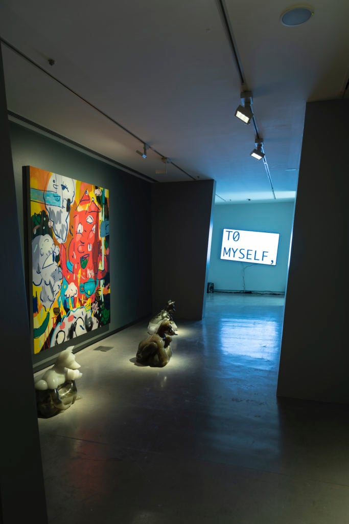Installation view, "Art in the Age of Anxiety," 2020. at the Sharjah Art Foundation. Photo: Danko Stjepanovic.