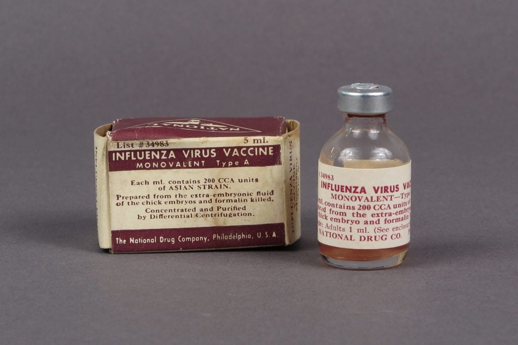 Biological, influenza vaccine, Monovalent Type. Photo courtesy the Smithsonian's National Museum of American History.