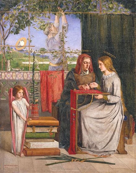 Dante Gabriel Rossetti, The Girlhood of Mary Virgin (1849)