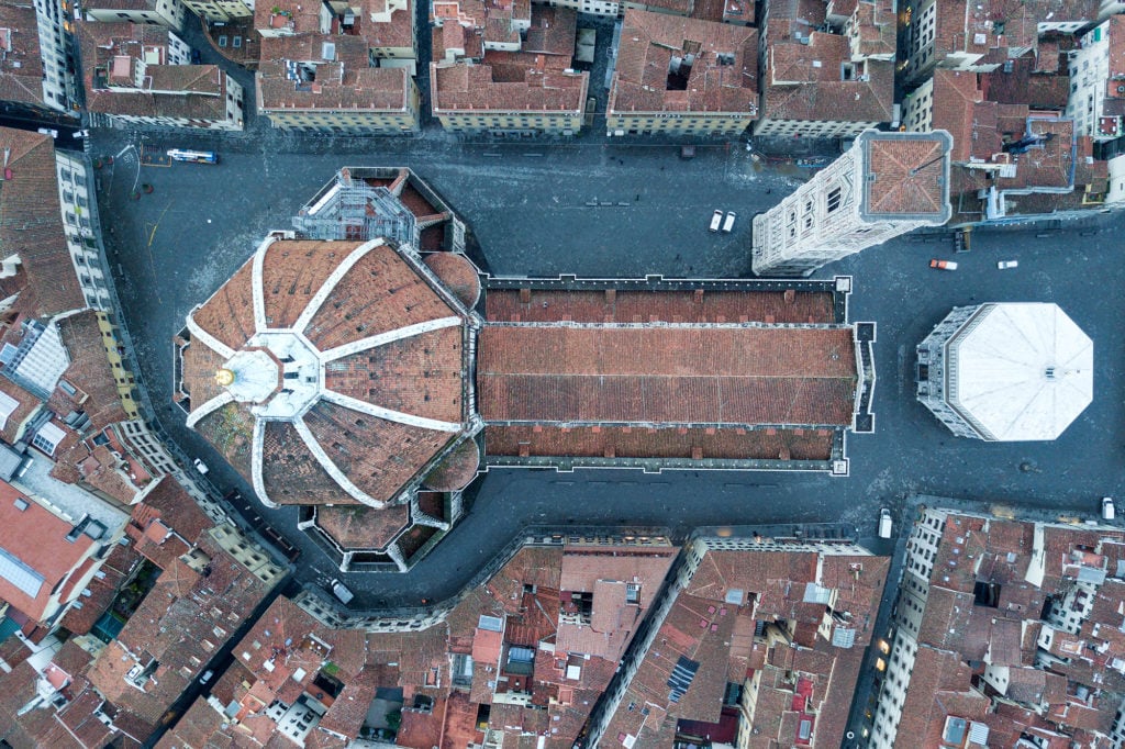 The Duomo as seen in Parker and Clayton Calvert's Roma + Firenze by Air. Photo courtesy of the artists.