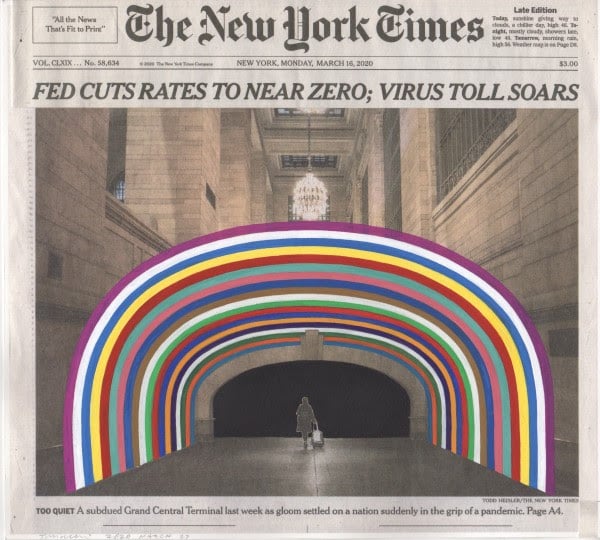Fred Tomaselli, March 16, 2020, 2020. Courtesy the artist and James Cohan, New York. 