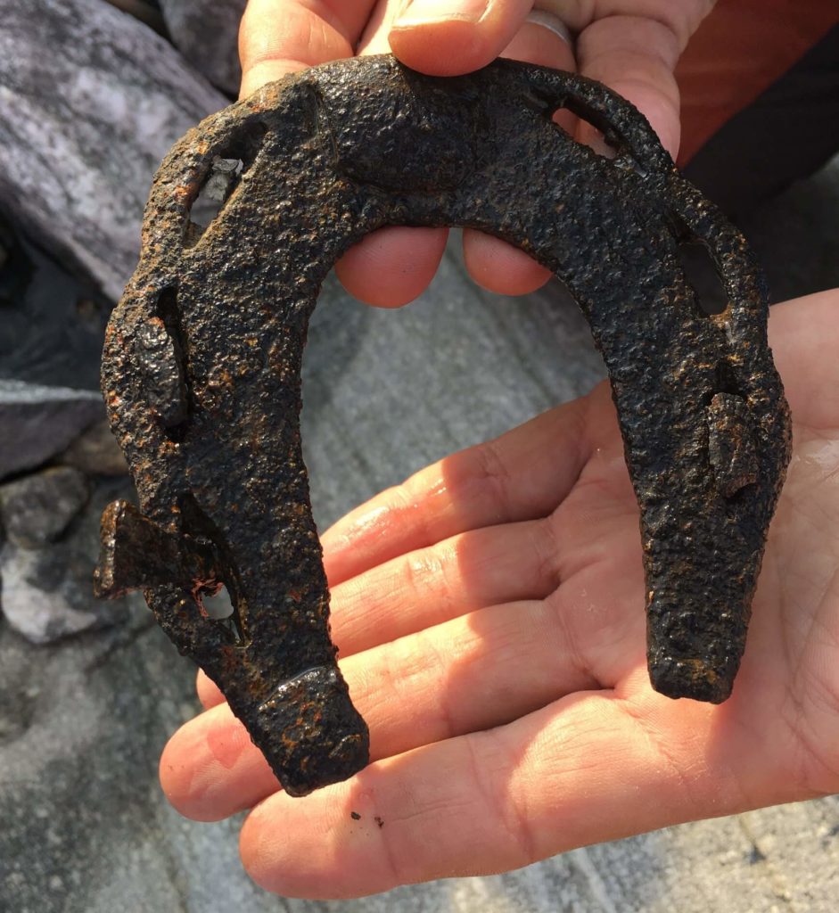  Horseshoe from the 11th to mid-13th century, found at Lendbreen in 2018. Photo by Espen Finstad, courtesy of Secrets of the Ice. 