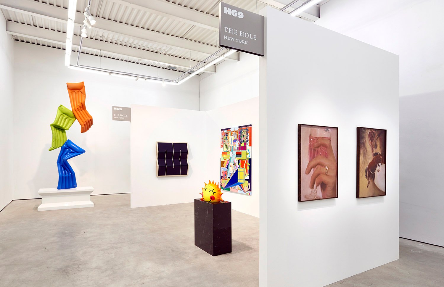 An installation view of the Hole's booth for the Dallas Art Fair and Art Brussels. Courtesy of the Hole.