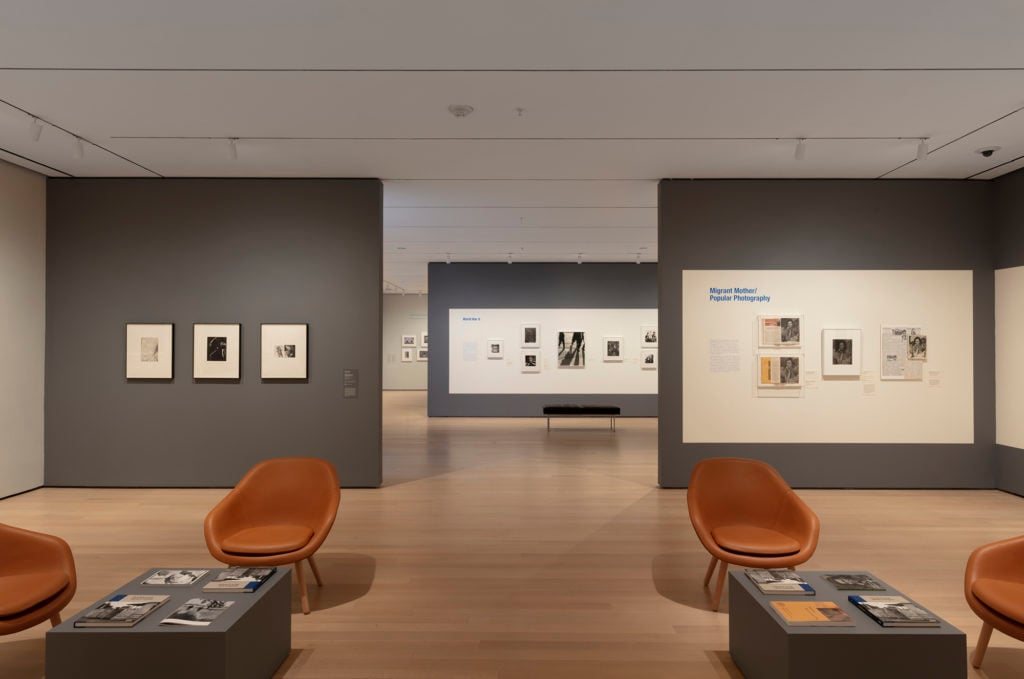 Installation view, "Dorothea Lange: Words & Pictures" at the Museum of Modern Art, New York. © MoMA. Photo: John Wronn. 