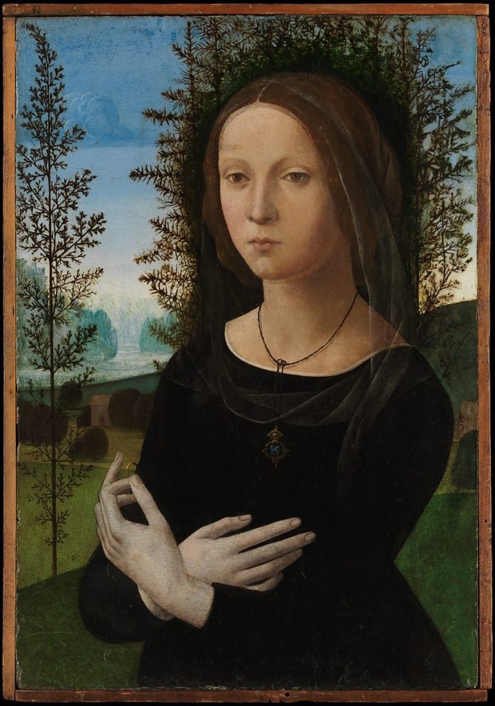 Lorenzo di Credi, Portrait of a Young Woman (ca. 1490–1500). Image courtesy Metropolitan Museum of Art.