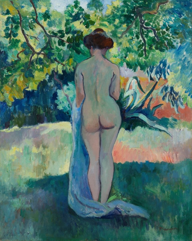 Henri Charles Manguin, Après le bain, Jeanne à Saint Tropez (1907). Courtesy of Helene Bailly Gallery .