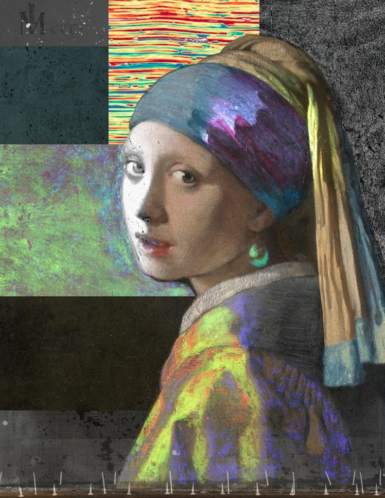 Composite image of Johannes Vermeer's Girl with a Pearl Earring from images made during the Girl in the Spotlight project. Image courtesy of Sylvain Fleur and the Girl in the Spotlight team.