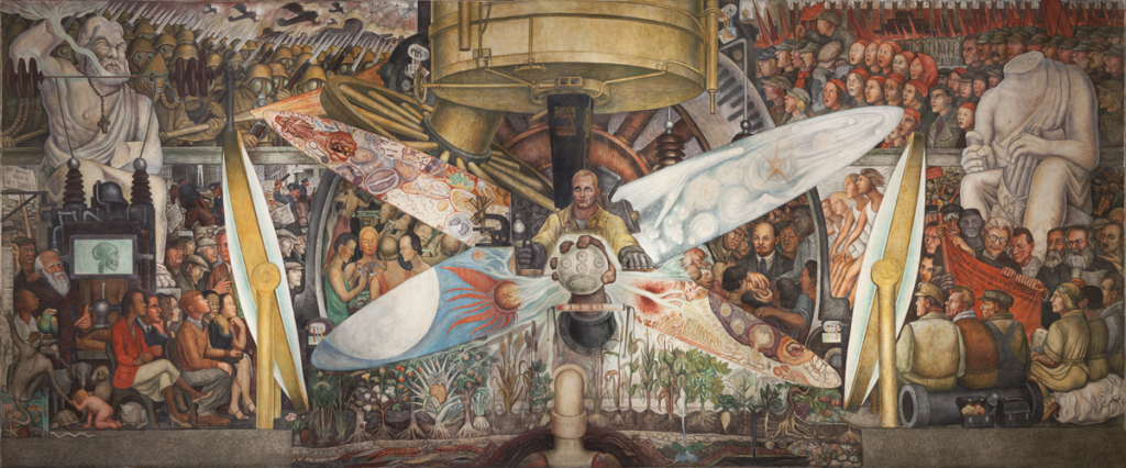 Diego Rivera, <i>Man, Controller of the Universe, </i> (1934). Palacio de Bellas Artes, INBAL, Mexico City. © 2020 Banco de México Diego Rivera Frida Kahlo Museums Trust, Mexico, D.F. / Artists Rights Society (ARS), New York. 