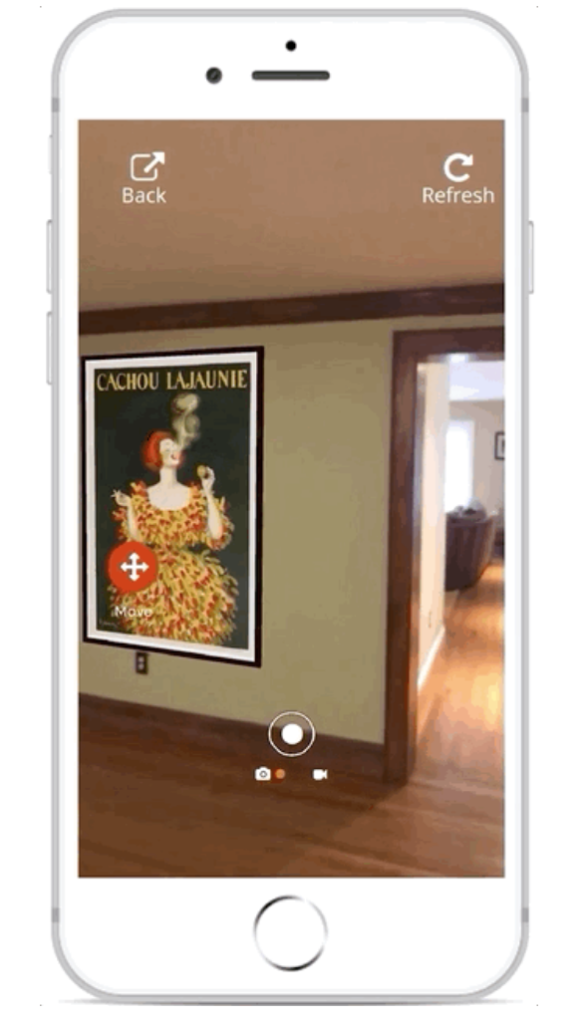 The Hoverlay app let's people see works of art virtually within their homes. Courtesy of Hoverlay.