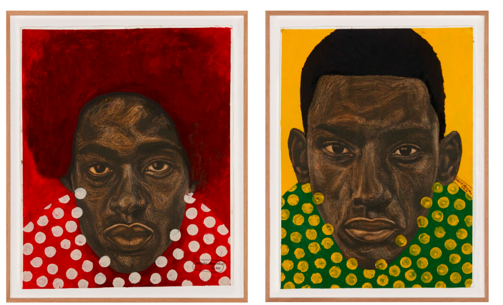Collins Obijiaku, <i>Untitled</i> (2020), left and right. Courtesy of the artist and CFHill Art Space. 