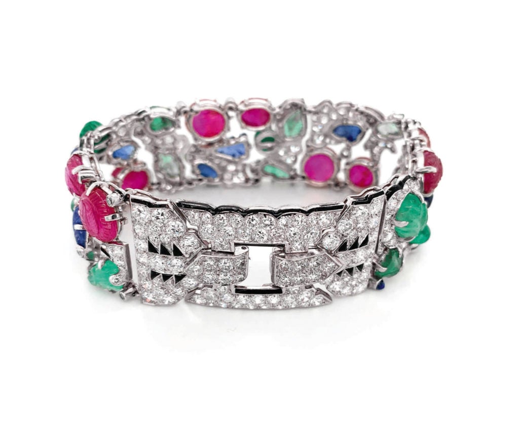 Cartier's Tutti Frutti Bracelet, on offer this week at Sotheby's with an estimate of $600,000 to $800,000. Photo: Sotheby's.