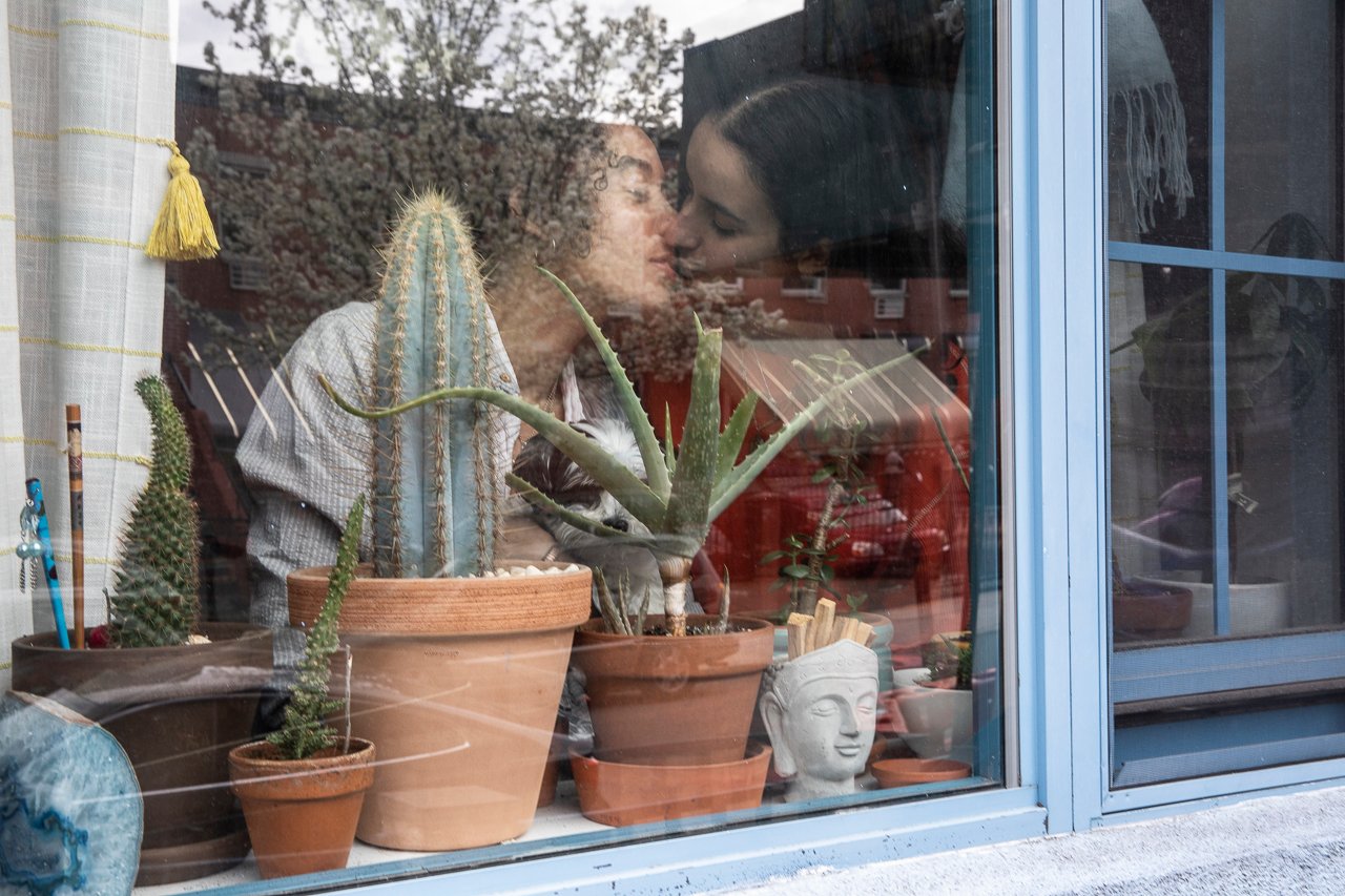 Alyssa Tineo, Roni Shalit and Precious, Bushwick, April 2, 2020. Photo by Ventiko.