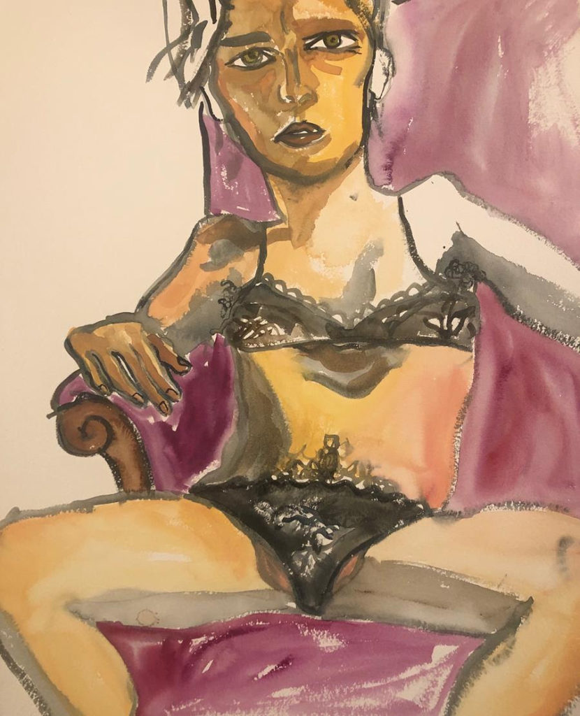 Jemima Kirke, <em>Alex in lingerie</em> (2020), $4,500. Courtesy of Sargent's Daughter. 