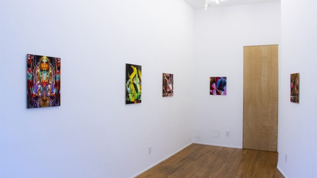 An installation view of Mamie Tinkler's now-shuttered exhibition at Ulterior Gallery in New York. The dealer is offering her work in the Dallas Art Fair Online. Photo courtesy of Ulterior Gallery. 