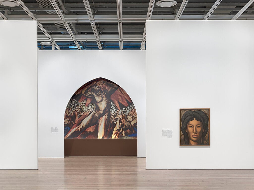 Installation view of "Vida Americana: Mexican Muralists Remake American Art, 1925-1945" at the Whitney Museum of American Art, New York. Photo: Ron Amstutz.