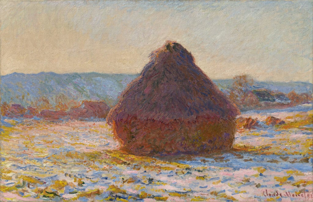 Claude Monet, <i>Grainstack in the Sunlight, Snow Effect</i> (1891). Courtesy Museum Barberini. 