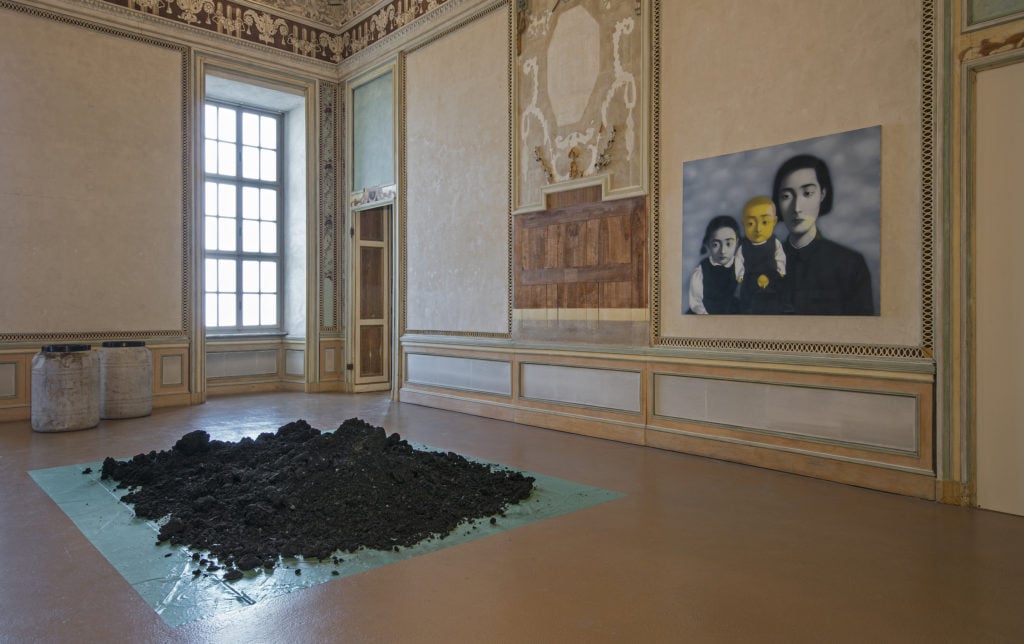 Installation view of "Facing the Collector. The Sigg Collection of Contemporary Art from China" at Castello di Rivoli. 