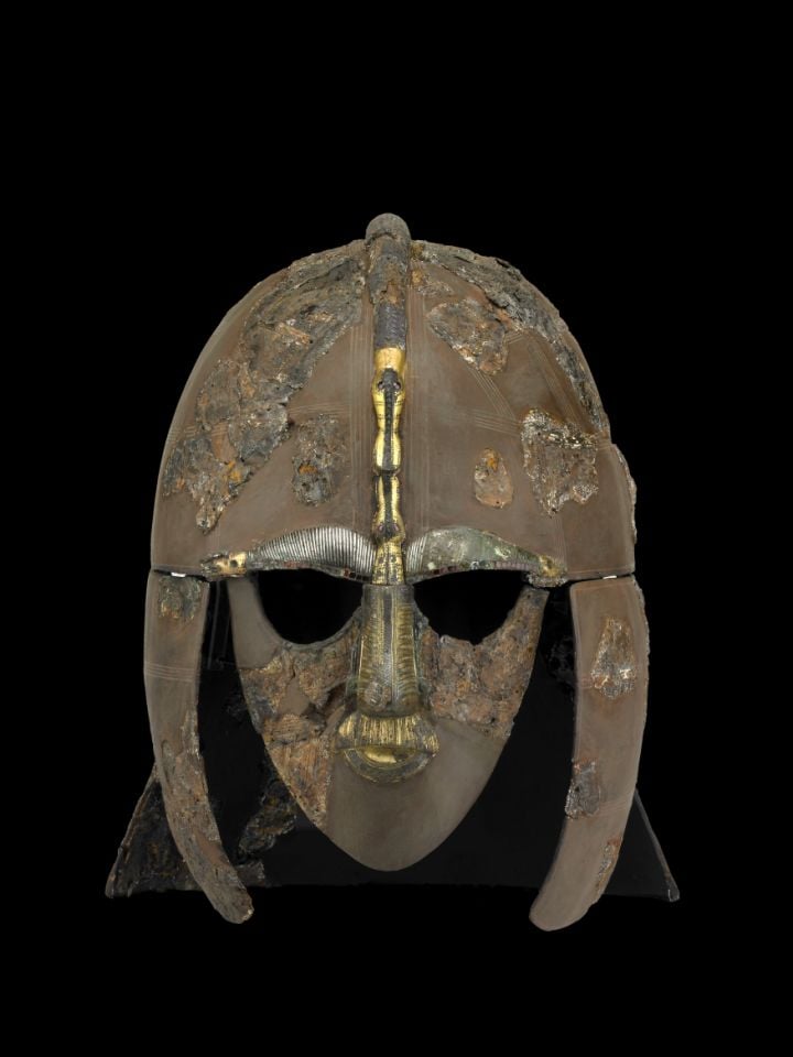 Helmet from Sutton Hoo. Photo ©the Trustees of the British Museum.