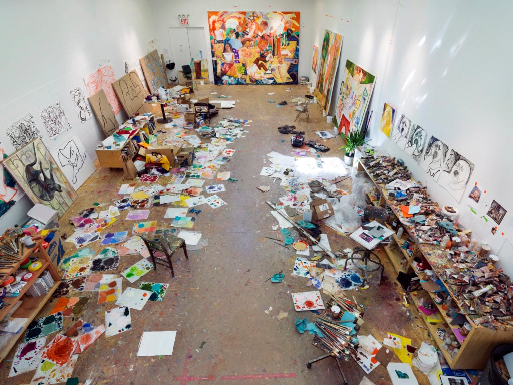Dana Schutz's New York studio, 2012. © Marco Anelli.