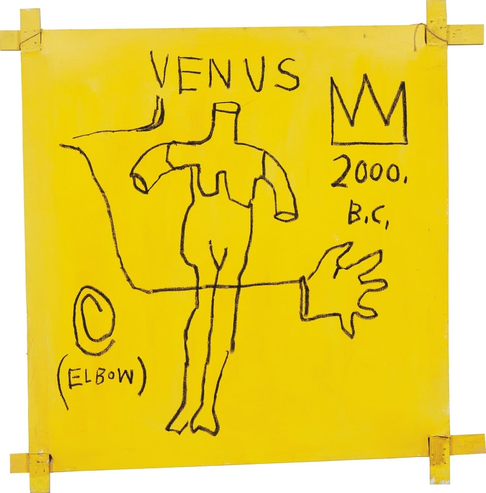 Jean-Michel Basquiat, <i>Untitled (Venus 2000 B.C.)</i> (1982). Image courtesy Acquavella Galleries.