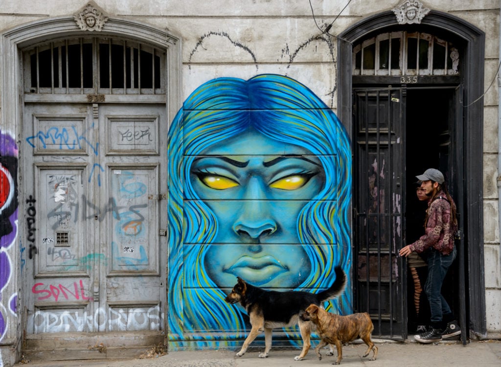 Street art adorns all corners of Valparaiso. Courtesy of Getty Images. Photo by Martin Bernetti.