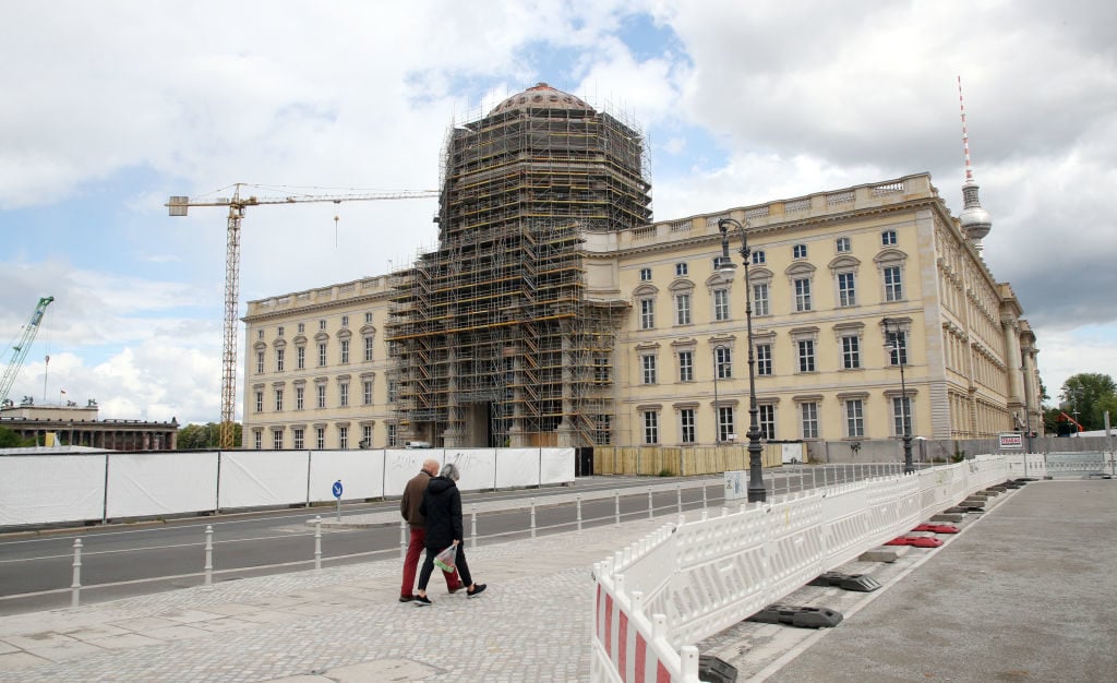 The construction site around the Humboldt Forum in Berlin. Photo: Wolfgang Kumm/dpa/ZB. Photo by Wolfgang Kumm/picture alliance via Getty Images.
