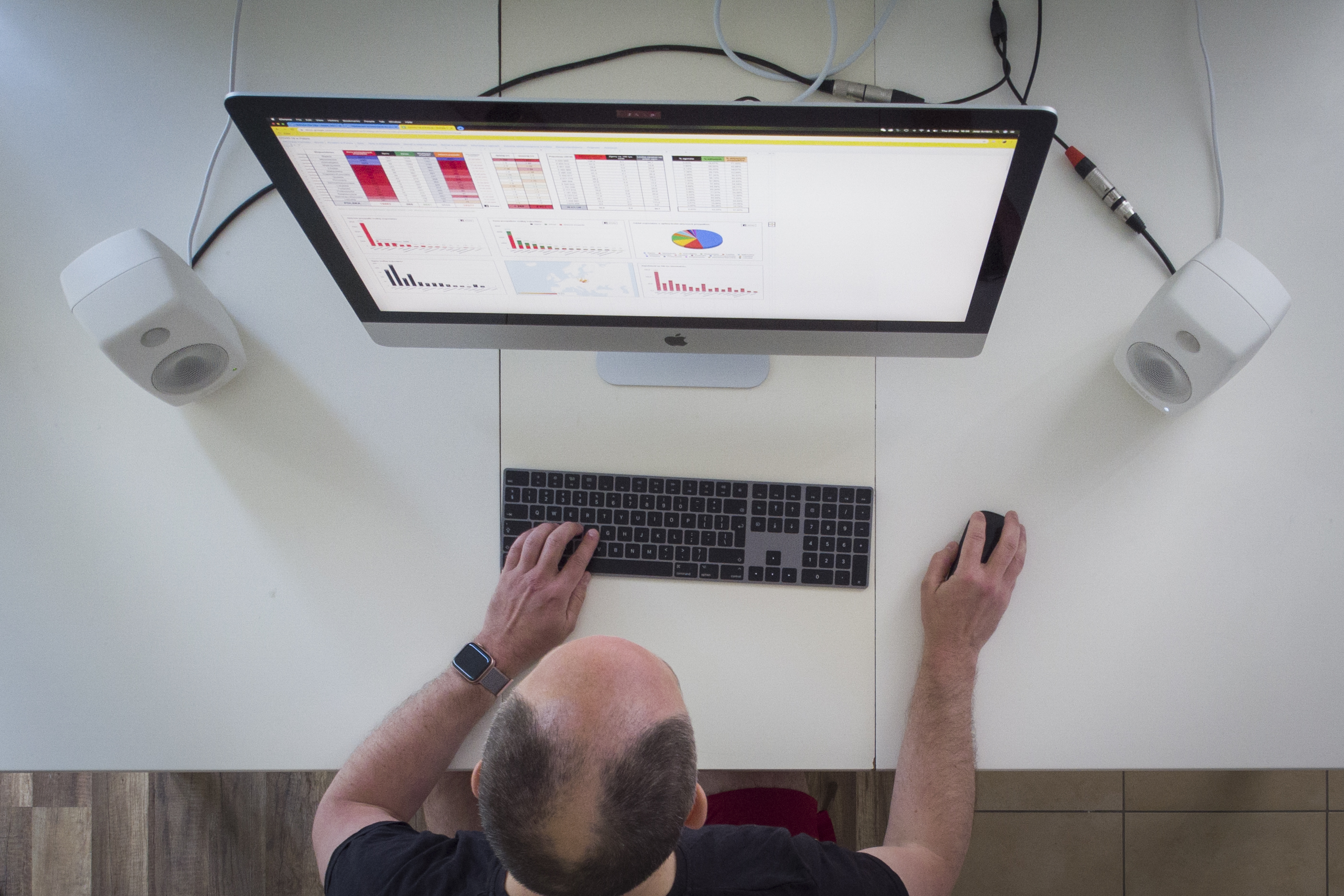 A scene of the new normal, working from home, in Warsaw, Poland on May 21, 2020. (Photo by Jaap Arriens/NurPhoto via Getty Images)