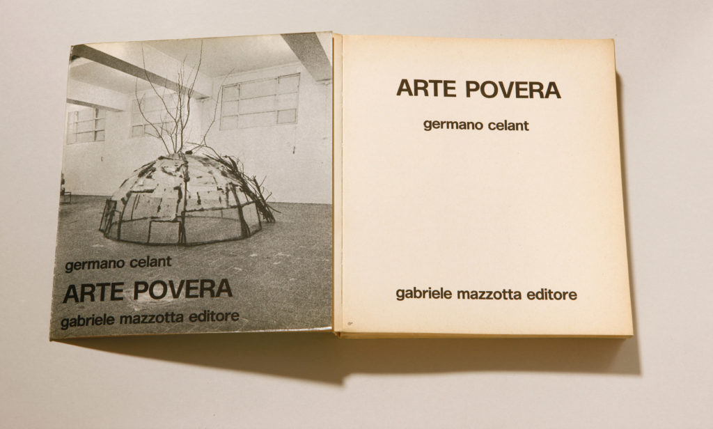 A copy of Germano Celant's Arte Povera, one of the countless publications he authored over the course of his career. Photo by Fabrizio Carraro/Electa/Mondadori Portfolio via Getty Images.