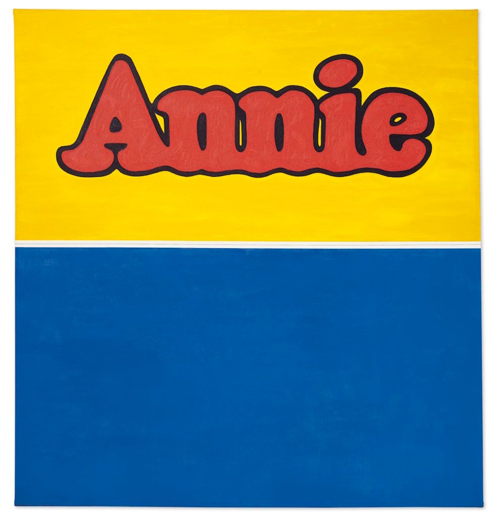 Ed Ruscha, Annie (1962). Image courtesy Christie's. The work will be sold at the auction house's "relay" sale in June.