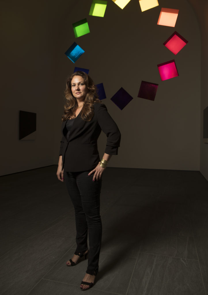 Blanton Museum director Simone Wicha in Ellsworth Kelly’s Austin. Photo by Kate Russell, courtesy of the Blanton Museum of Art, he University of Texas at Austin.