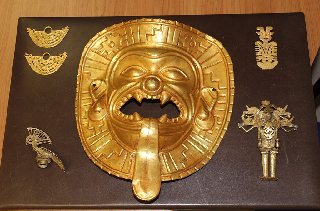 Pre-Columbian gold relics recovered in Spain.