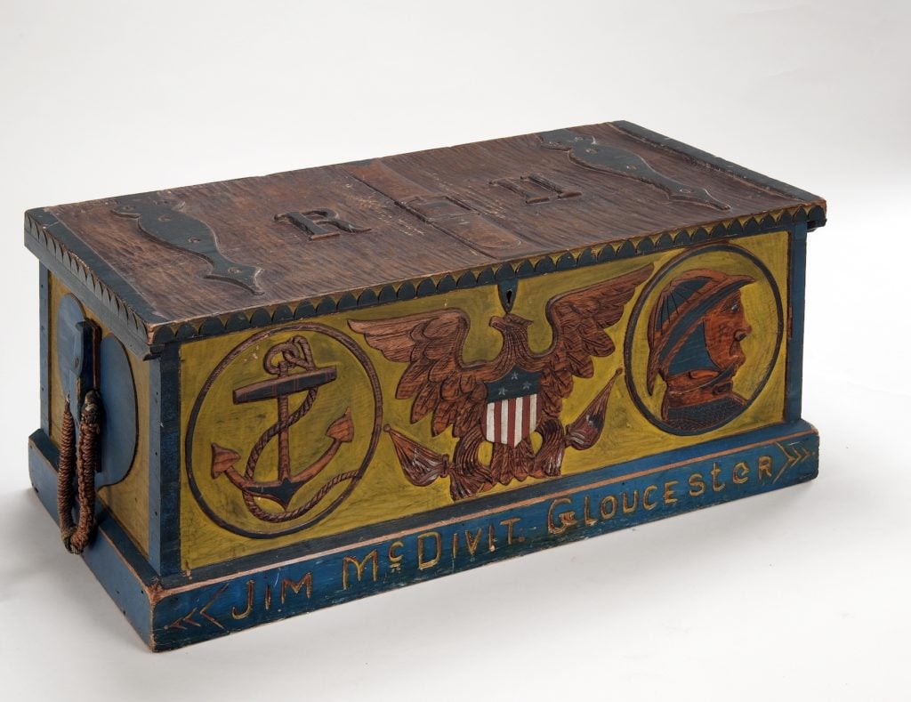 American Sea Chest (circa 1840), a painted and carved storage box, an item illustrated in the Index of American Design. Photo by Sepia Times/Universal Images Group via Getty Images.