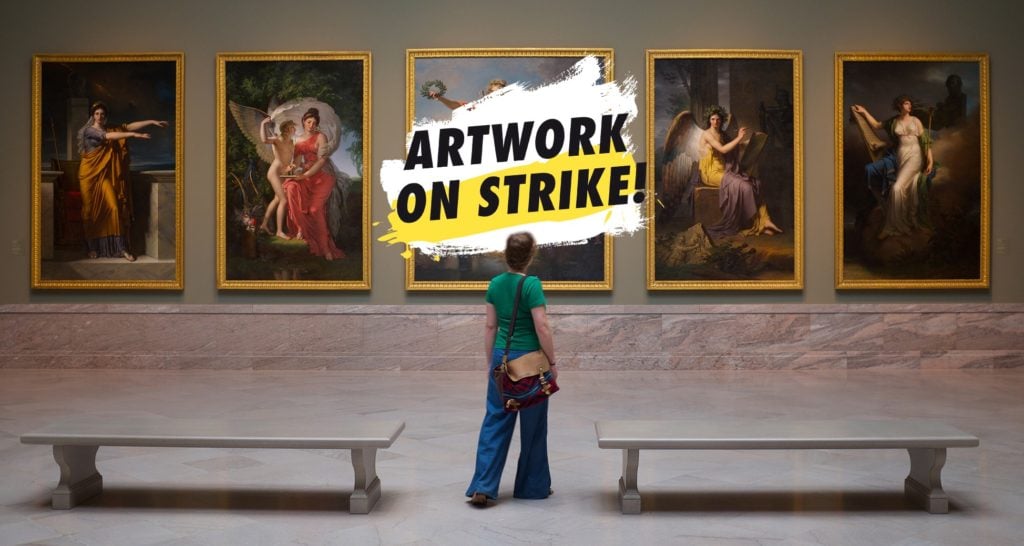 Promotional image for the #ArtStrike that accompanied the 2019 Global Climate Strike.