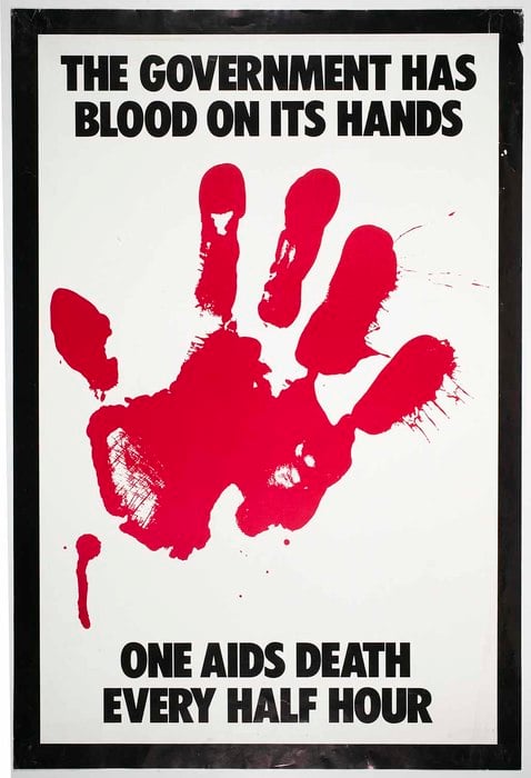 Gran Fury, <em>The Government Has Blood on Its Hands</em>. Image courtesy International Center of Photography.