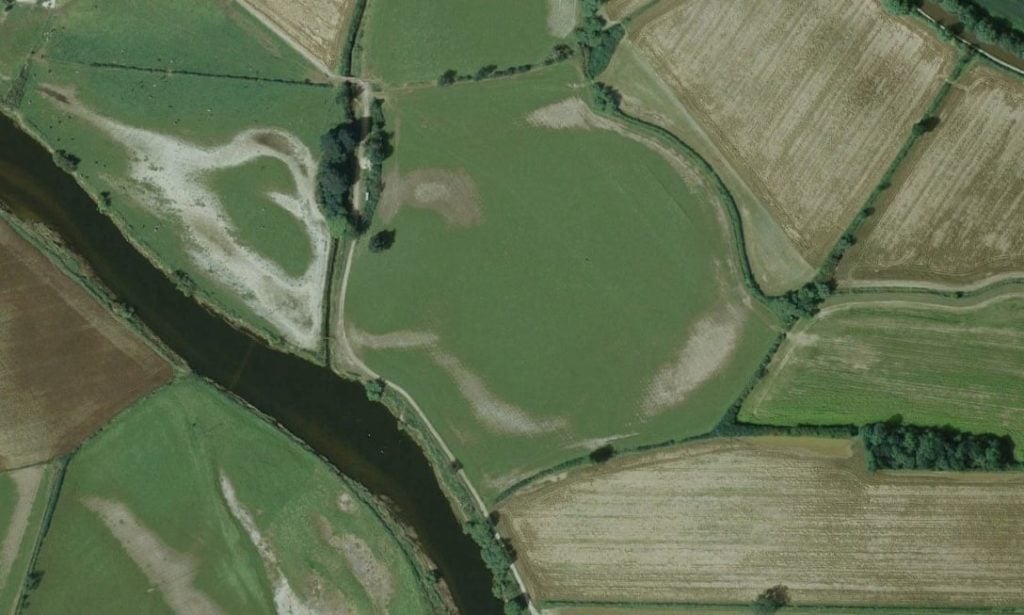 Wedding photographer Chris Sedden spotted what could possibly be traces of a newly discovered henge in the village of Swarkestone in south Derbyshire in an aerial photograph. Photo courtesy of Google Earth.