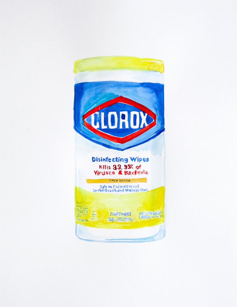 Bastienne Schmidt, Everyday Objects in Pandemic Times, Clorox (2020). Courtesy of JHB Gallery.