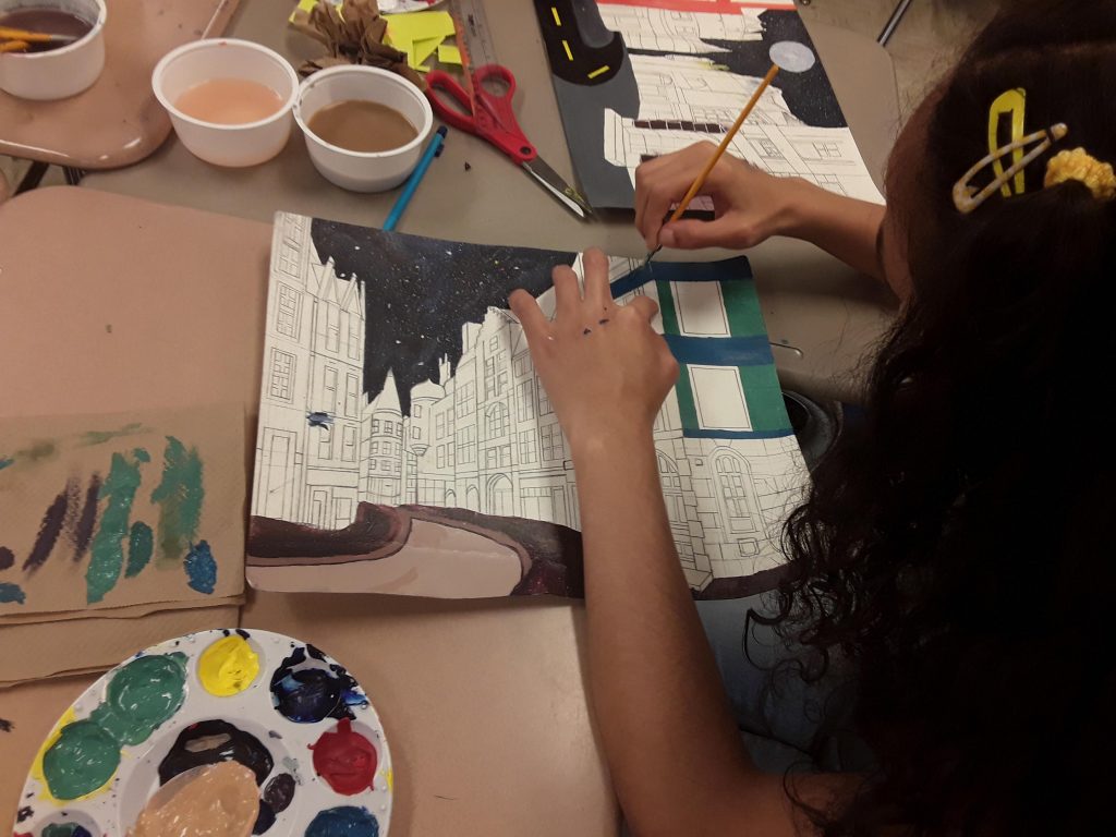 Kelly Garcia's art class at Manhattan Bridges High School. Photo by Kelly Garcia.
