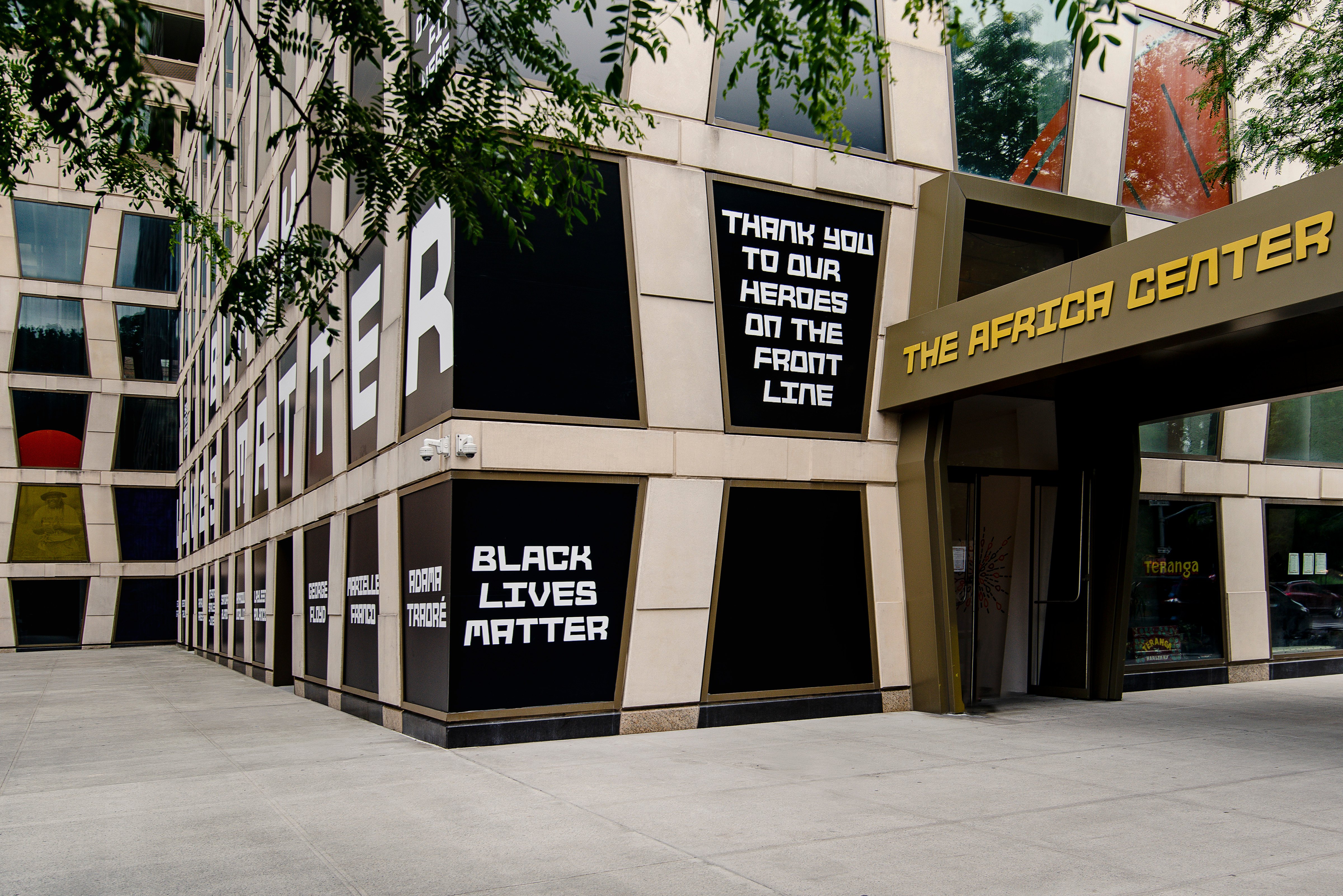 The Black Lives Matter installation at the Africa Center. Photo by Anita Ng, courtesy of The Africa Center.